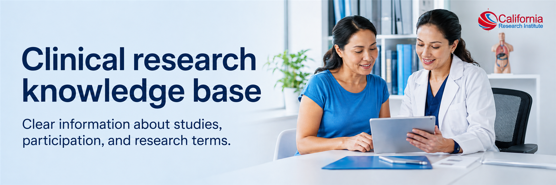 Doctor reviewing clinical research information with a patient
